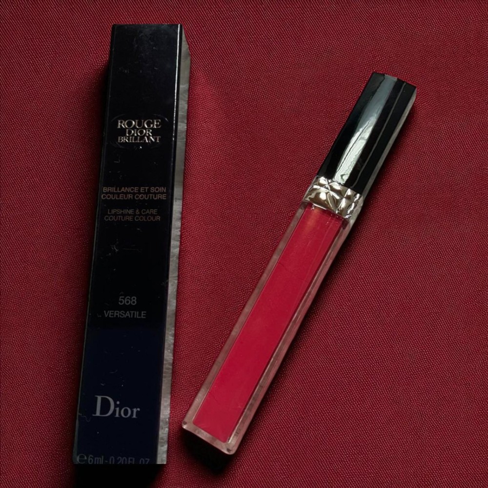 Dior Rouge Dior Brilliant Lipstick 568 Red Shine Hydrating Glossy Finish