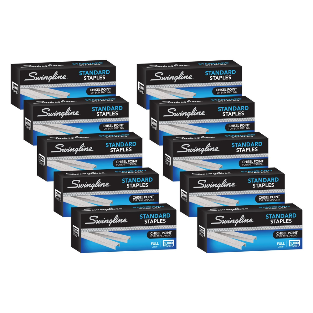 Staples, 10 Pack, Standard Staples for Desktop Staplers, 1/4