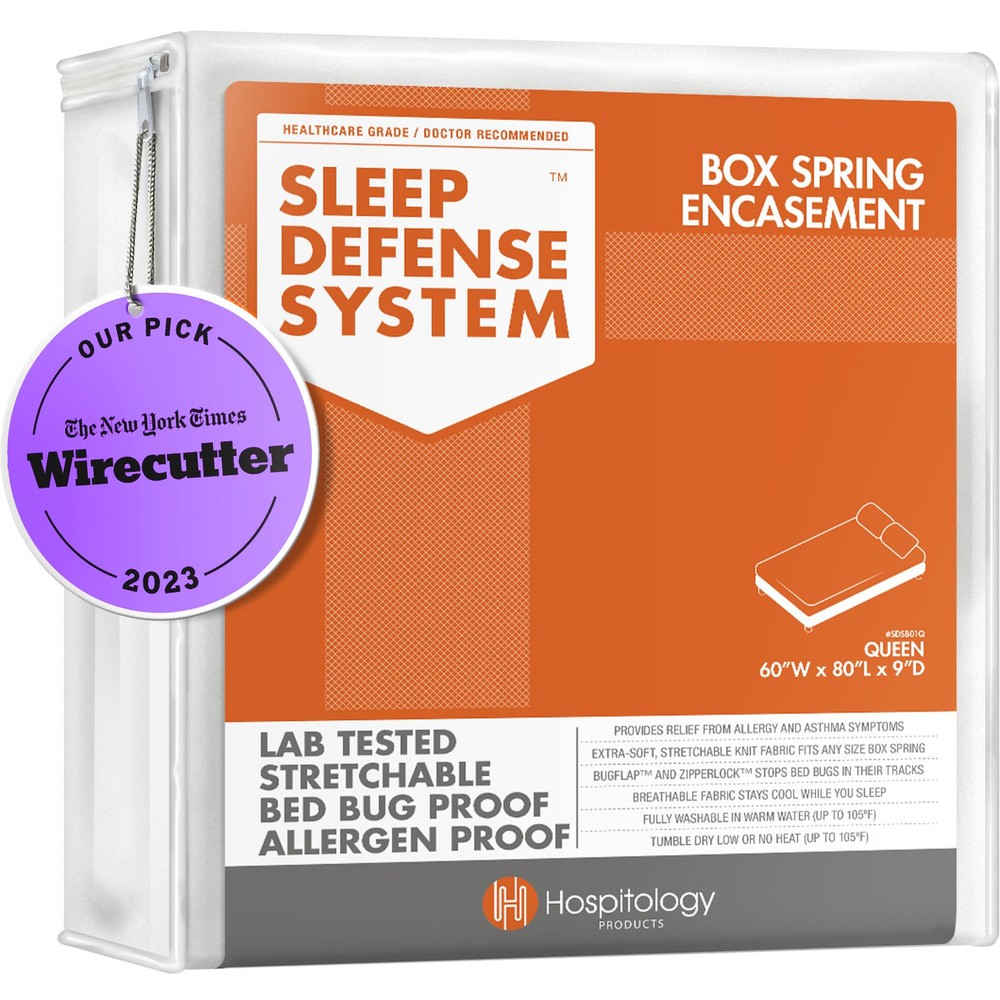 Box Spring Encasement - Zippered Bed Bug Dust Mite Proof Hypoallergenic - Sle...