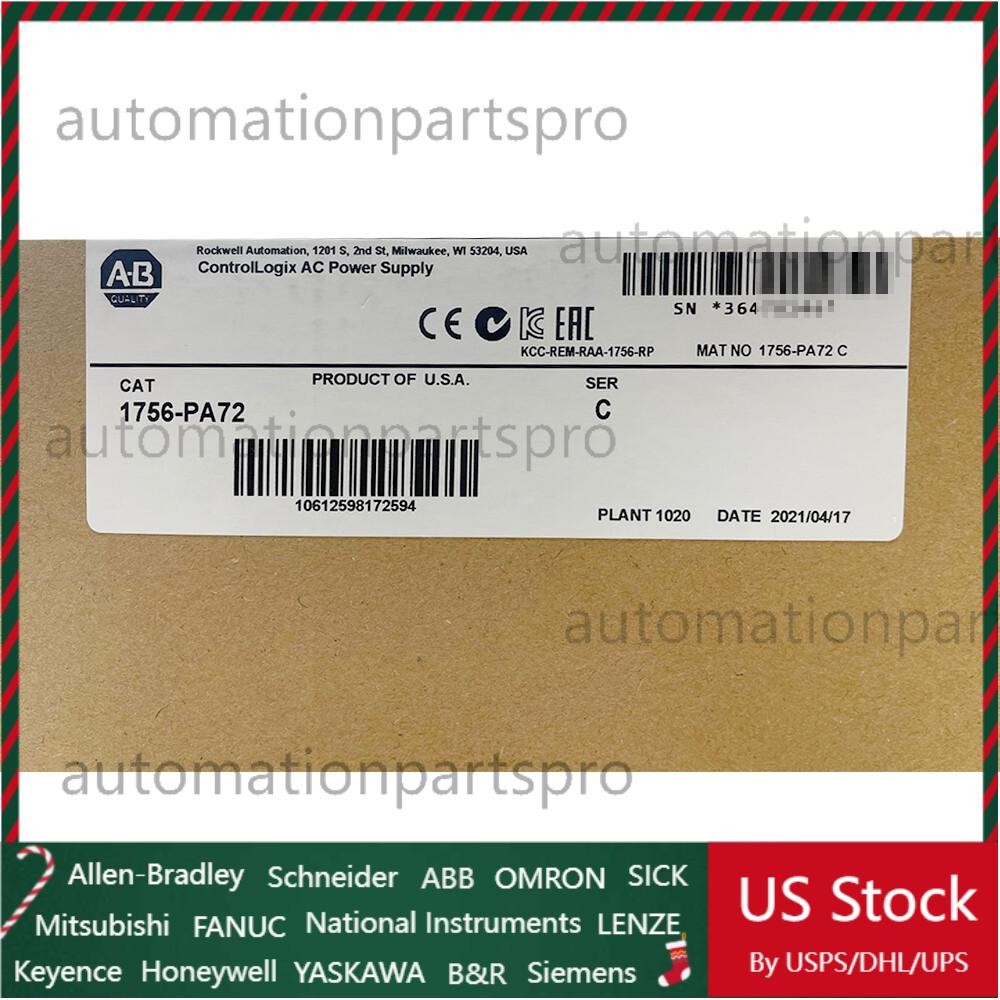 2021 New Sealed AB 1756-PA72 /C ControlLogix AC Power Supply US Free Tax