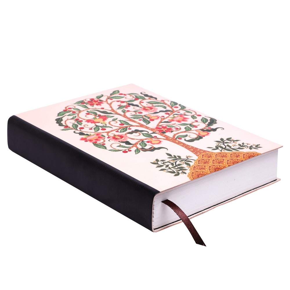 Italian Leather Journal - Jacobean Tree of Life Design - Premium Men's Notebook