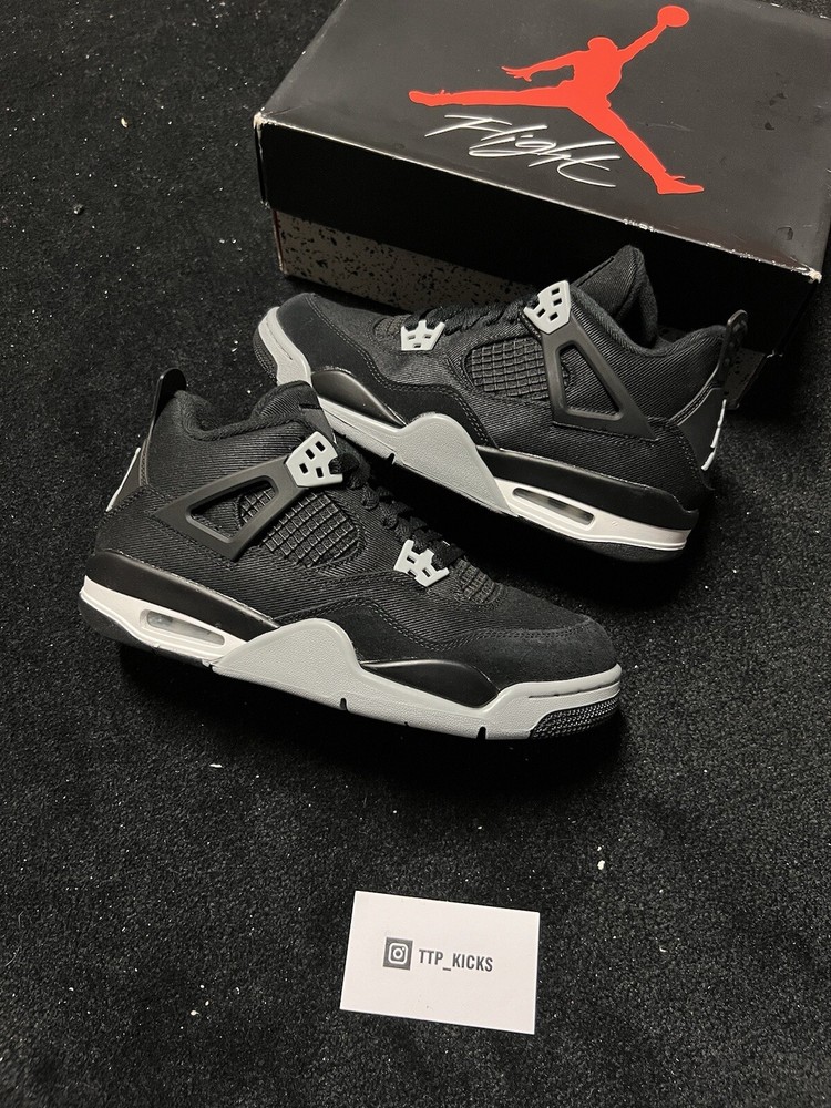 Size 7Y(8.5W) Air Jordan 4 Retro GS Black Canvas DV0553-006 / VNDS SUPER  CLEAN