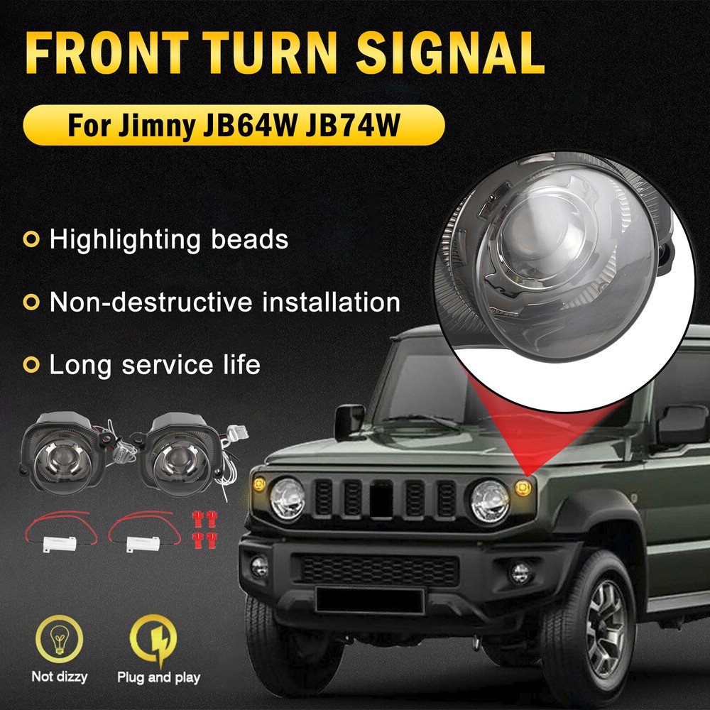 Pair of Front Turn Signal Lamp Light For Suzuki Jimny JB64 JB74 19-21 Smoked U4