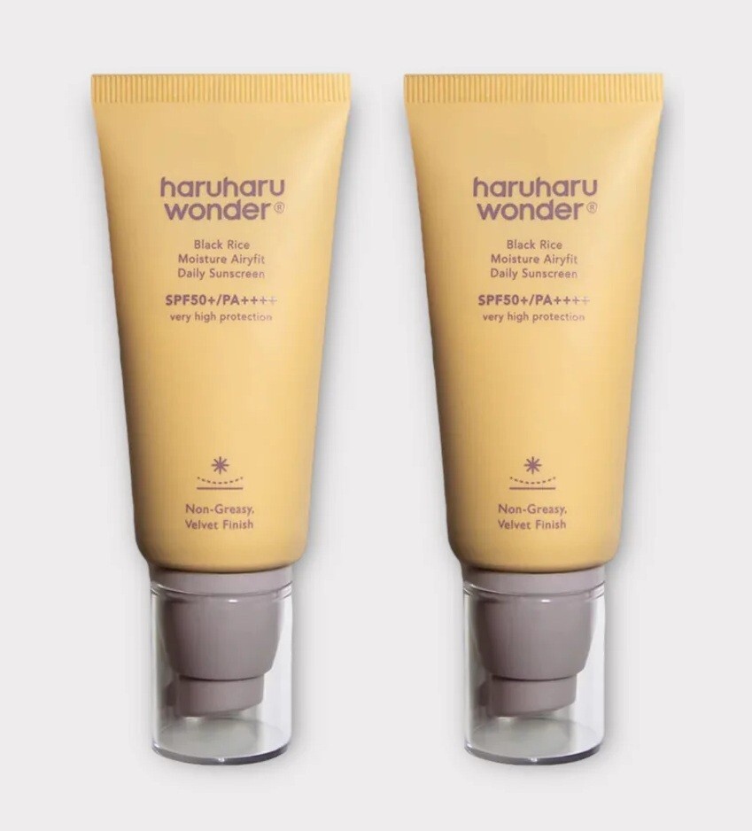 Haruharu Black Rice Airyfit Daily Sunscreen SPF 2-Pack 1.69 fl oz