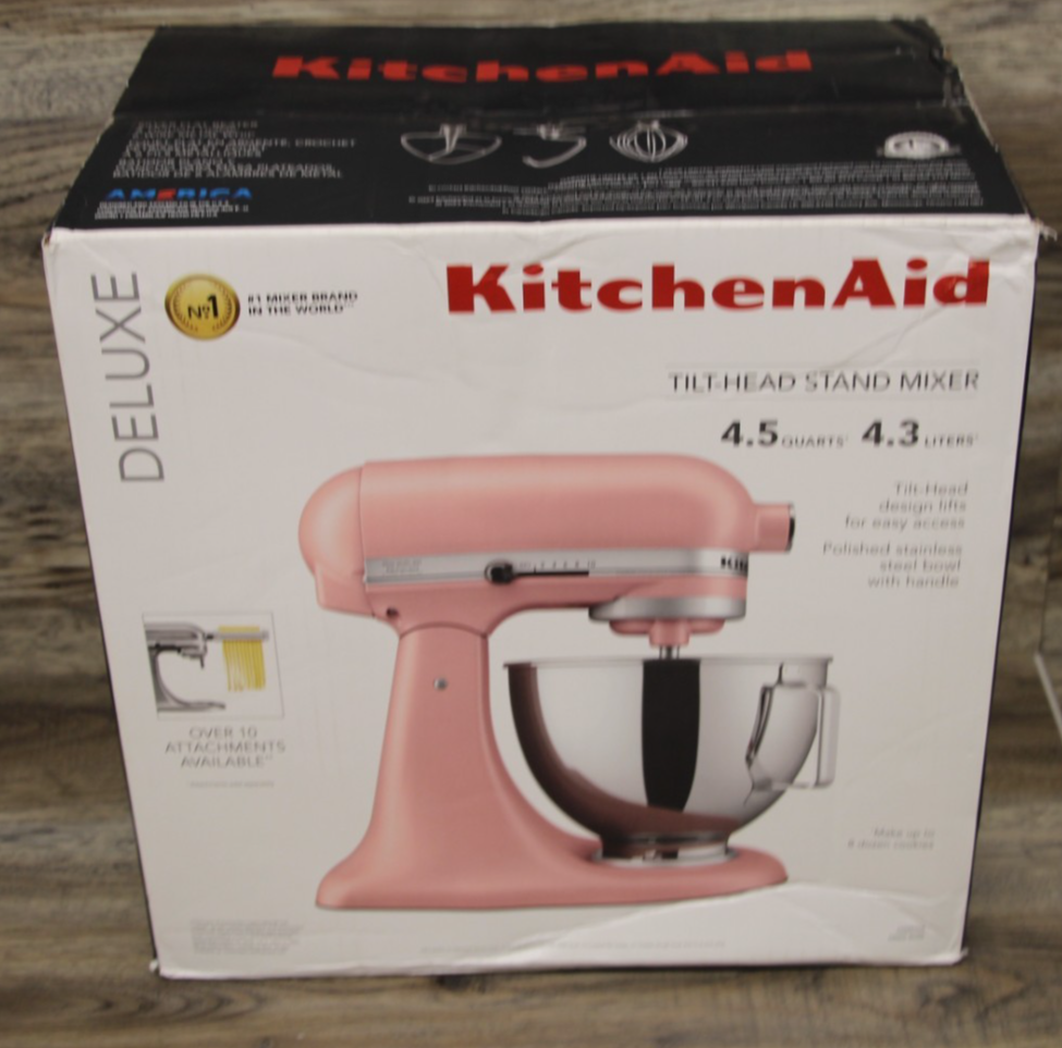 KitchenAid 4.5 Qt Tilt-Head Stand Mixer in Stainless Steel with Dried Rose Accent KSM97DR