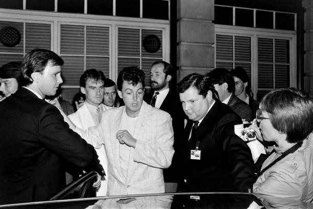 Former Beatle Paul McCartney gets into a car in London 1984 Old Photo 2
