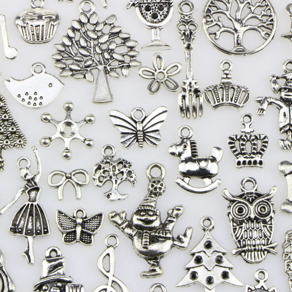 100 Pcs Charms for Making Christmas Theme Pendants