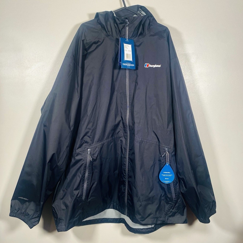 Berghaus Deluge Light Hydroshell Jacket Men’s Size XXXL Black Waterproof Hood