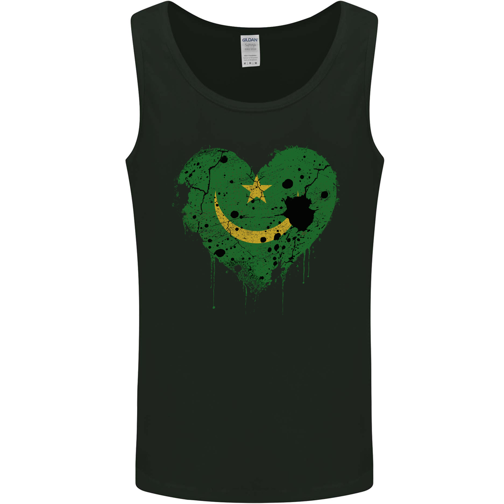 Love Mauritania Flag Mauritanian Day フットボール メンズ ベスト タンクトップ
