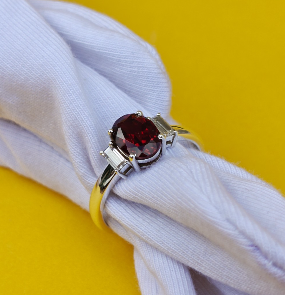 Red Garnet Gemstone 925 Sterling Silver Ring Handmade Jewelry Ring For Gift