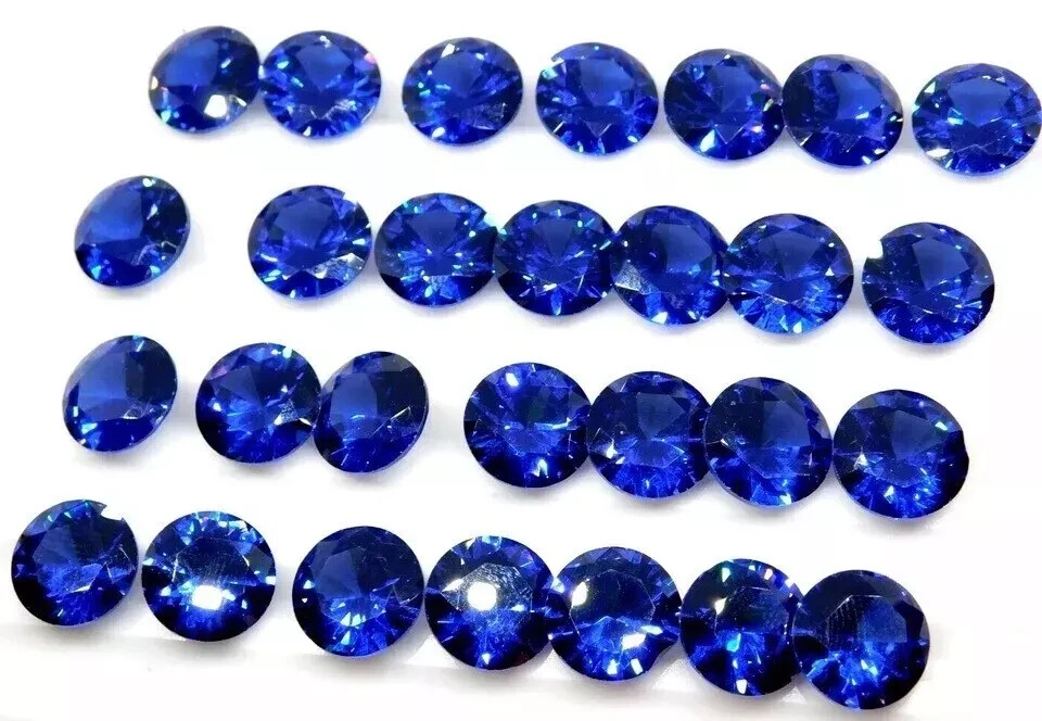 5 mm Natural Cambodian 200 Pcs Blue Zircon GIE Certified Loose Gemstone Lot