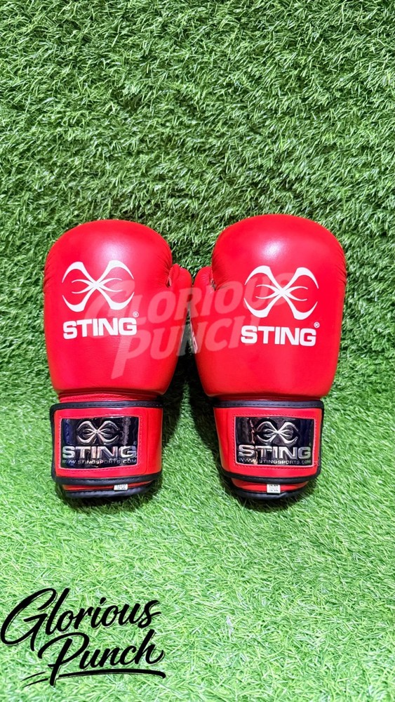 Sting Boxing Gloves Velcroo Strap Trainning & Sparring gloves In cowhide leather