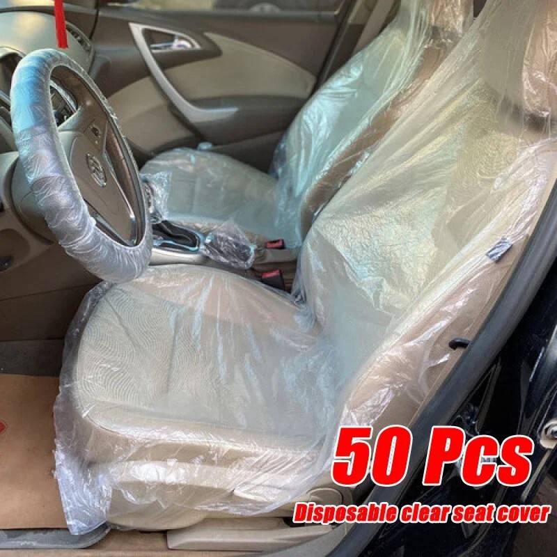 50Pcs Disposable Car Seat Covers Waterproof Protector for Repair & Cleaning