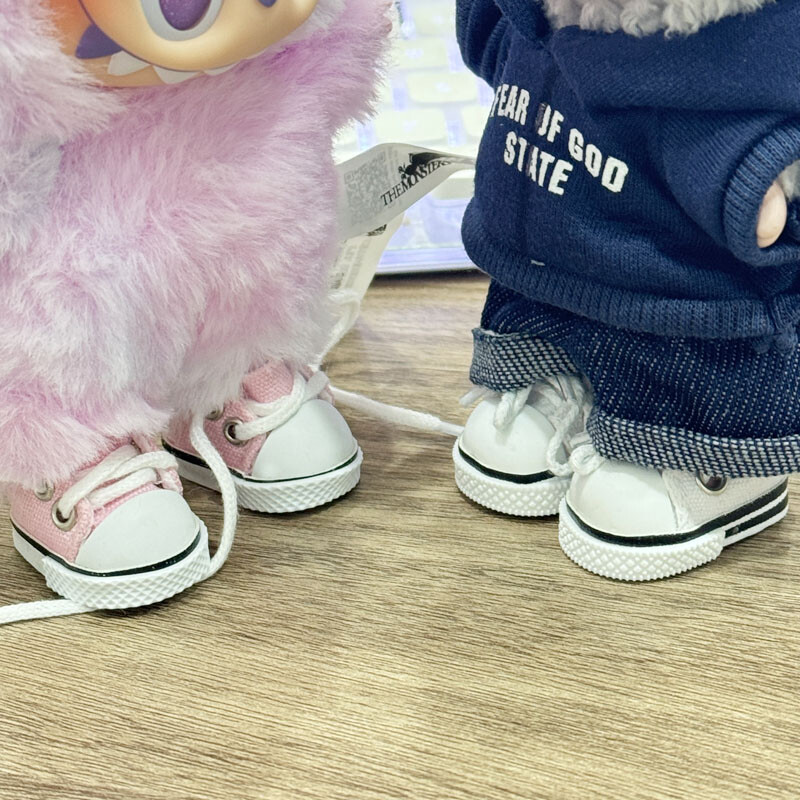 Doll Shoes Accessories for LABUBU (No Doll), Set Canvas Shoes Suitable 17cm Doll