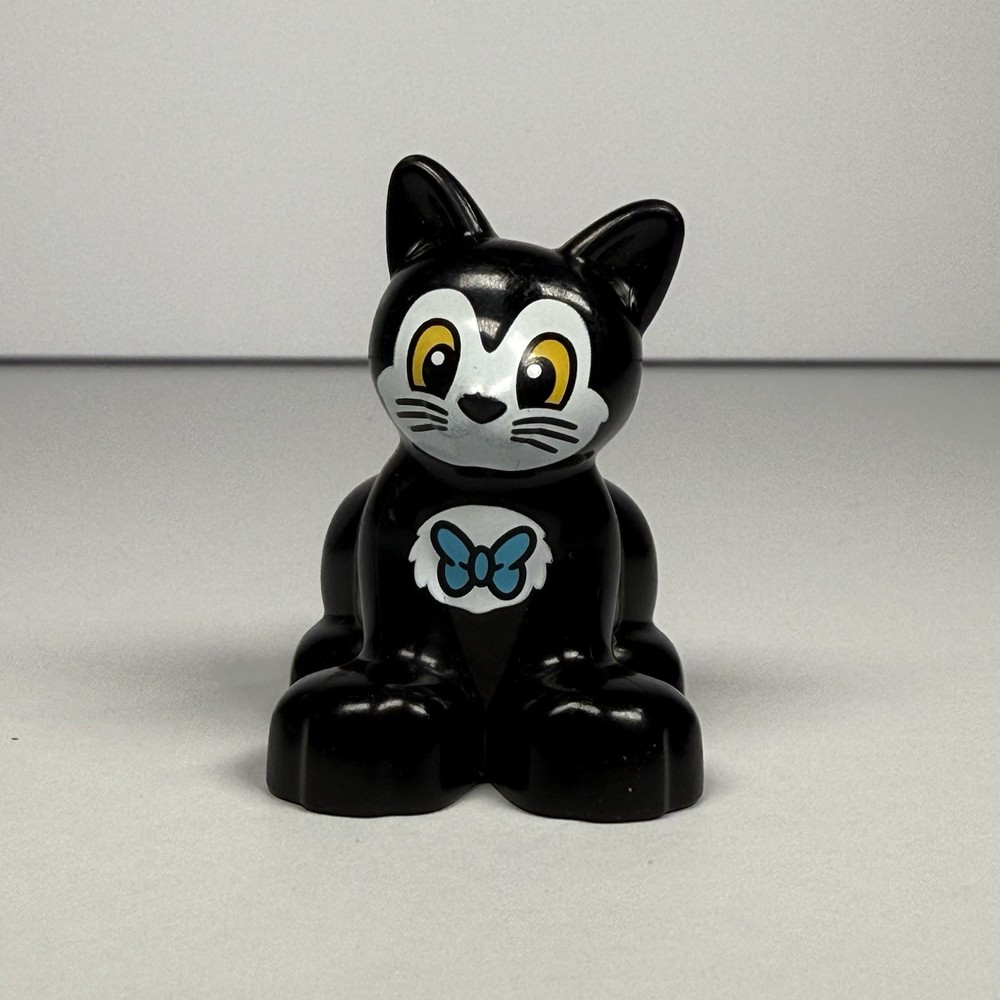 Lego Duplo Black Cat Figure with Stylish Bow Tie
