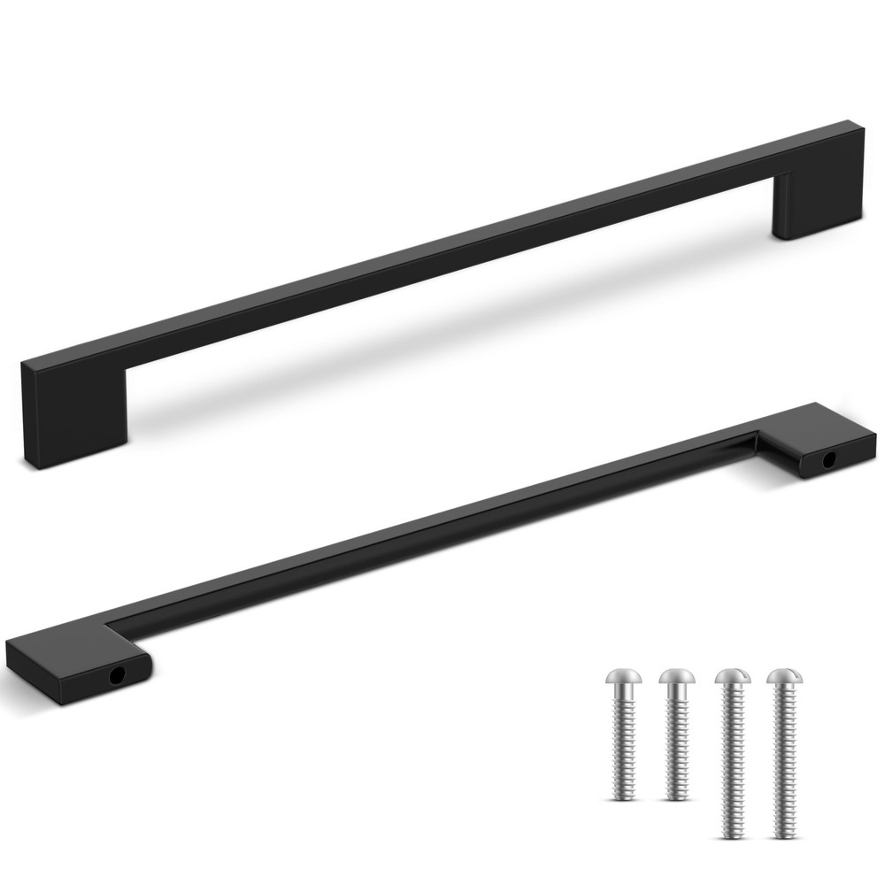Matte Black Cabinet Pulls 8.75 inch (224mm) Black Handles for Cabinets, Kitch...