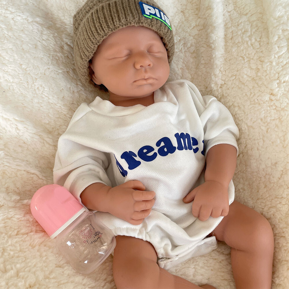 20-inch Unpainted Rebirth Doll Loulou Handmade 6.8lb Full Silicone Newborn Baby Girl