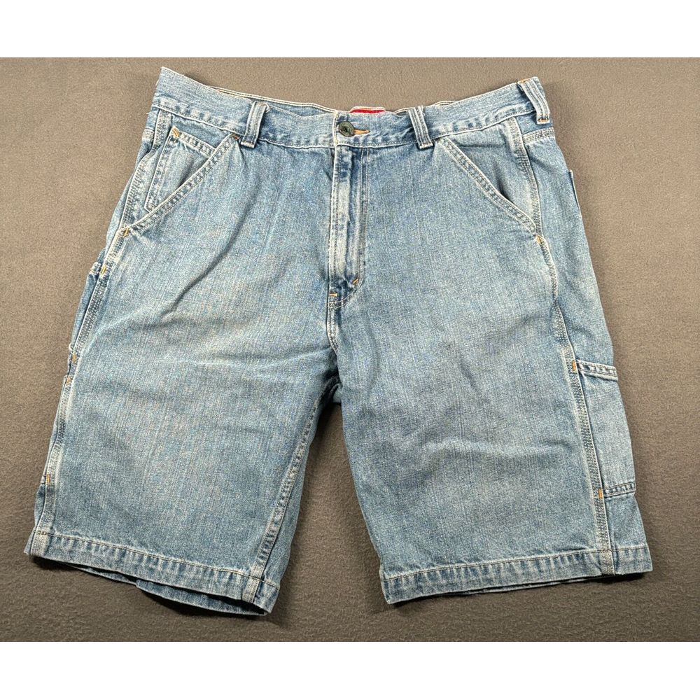 Vintage Levi Carpenter Shorts Mens 36 Blue Medium Wash Workwear