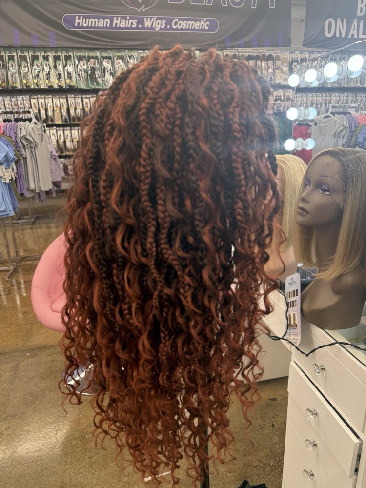 Boho Box Braid Triangle Method 26 Inch Bohemian Box Braids with Triangle Parting