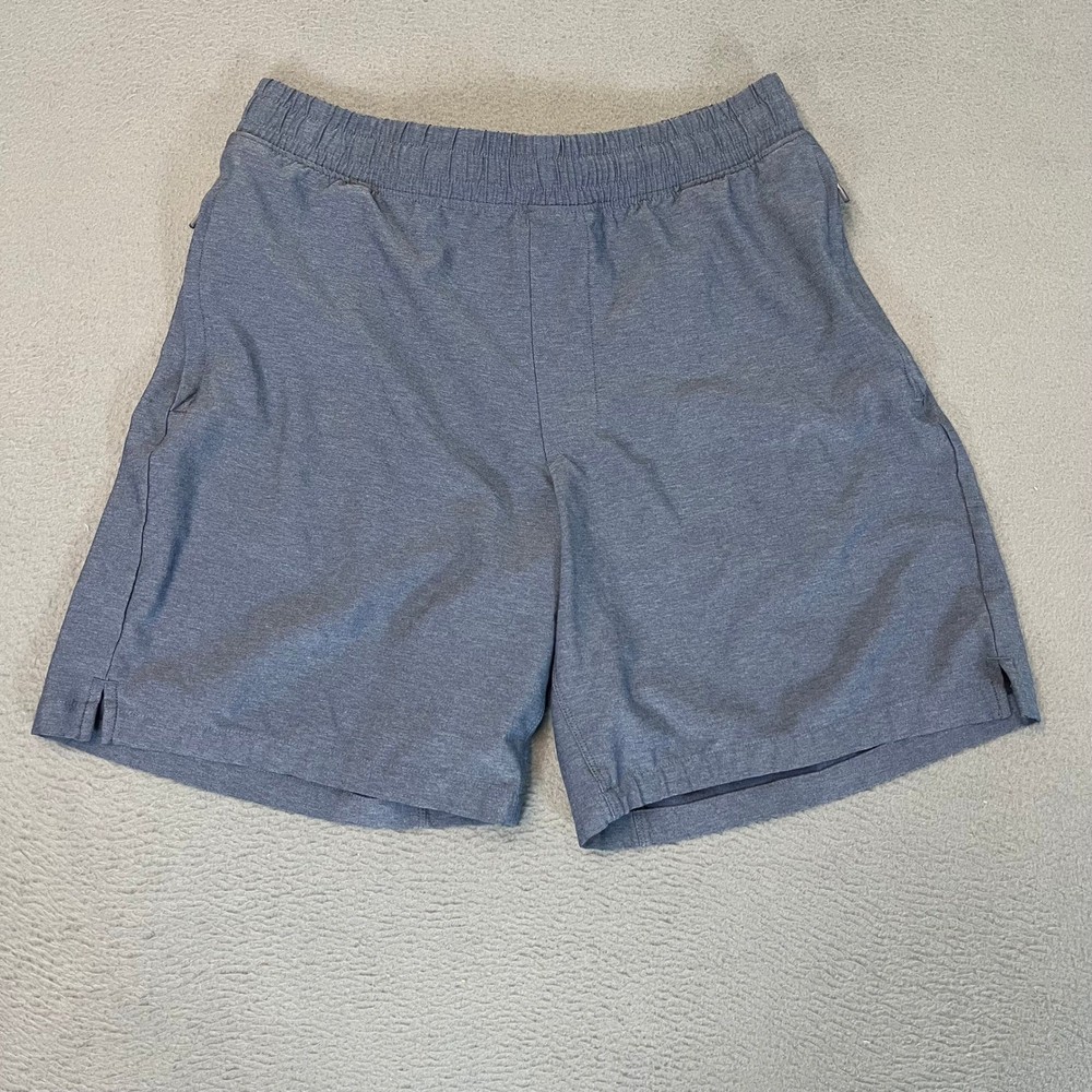 All in Motion Mens Heathered Blue Gray Athletic Shorts Zipper Pockets Medium 7