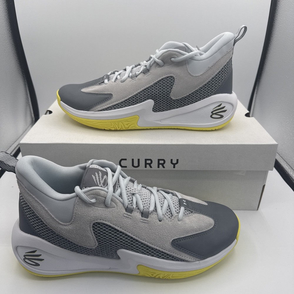 Under Armour Curry 3Z 25 SDE Gray/White/Yellow 6000750-015 Men's Sz 11