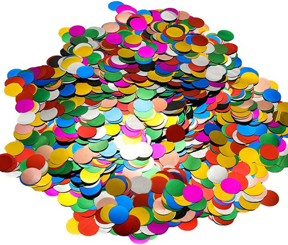 Multicolor Metallic Foil Confetti(0.59 Inch) round Dots Glitter Rainbow Table Co