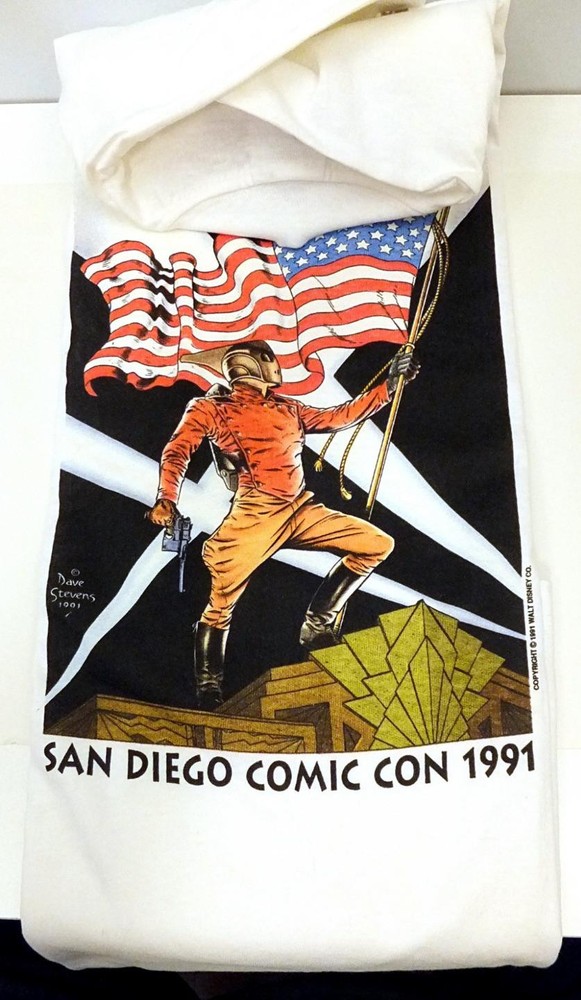 THE ROCKETEER Dave Stevens '91 SAN DIEGO COMIC CON T-SHIRT Limited XL NEVER WORN