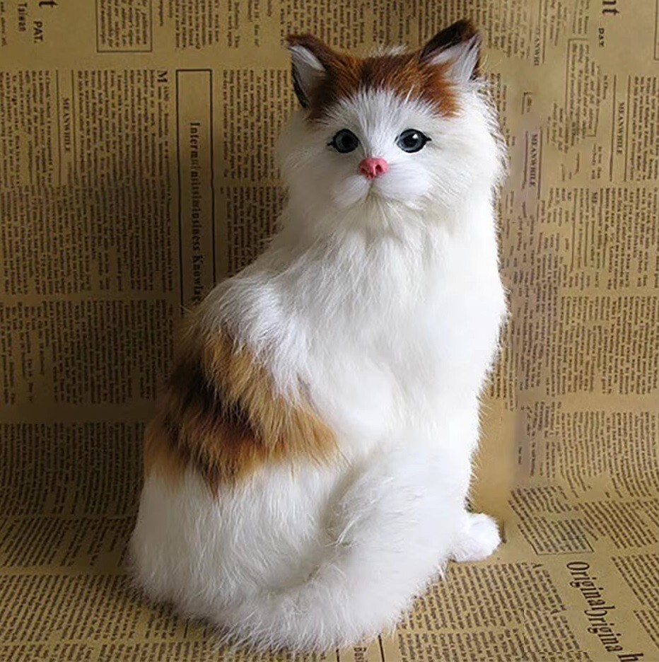 Brown White Kitten Cat 9 Inch Stuffed Animal Plush Toys Toddler Doll Kids Gifts