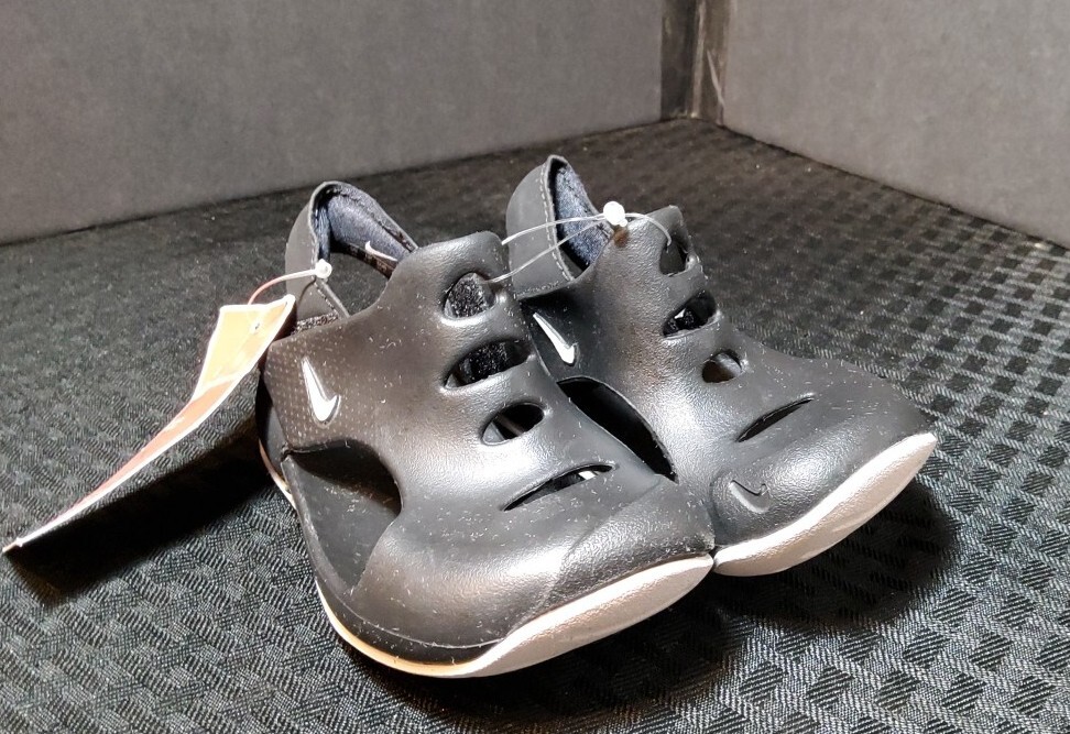 Nike Sunray Protect 3 (TD) Toddler Sandals Black With White Size 7c New