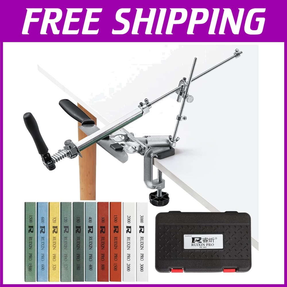 10-Piece Professional Whetstone Knife Sharpener Kit with Clamp