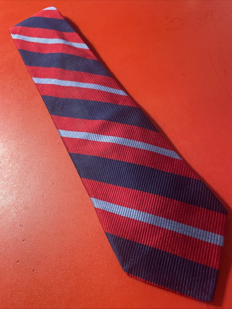 Vintage EUC Robert Talbott Best Of Class Repp Silk Tie USA Hand Sewn Striped