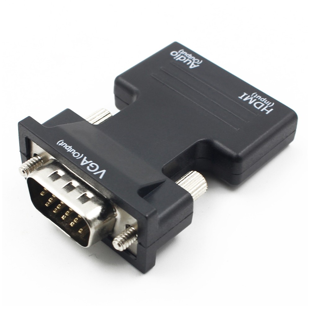 Audio Jack HDMI to VGA Adapter Female HDMI to Male VGA Connecter Laptop PC To TV