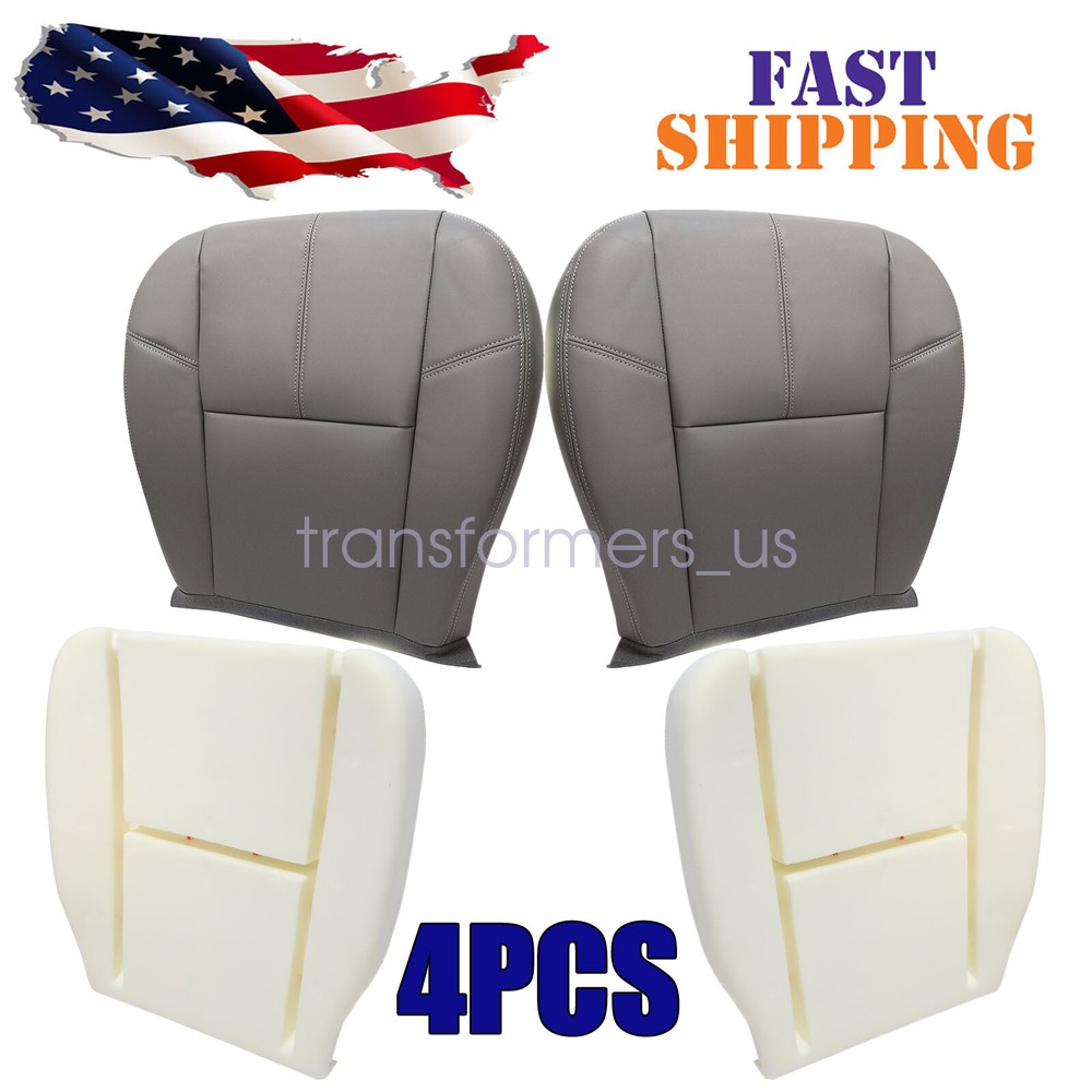 2007-2014 Chevy Silverado 1500 2500HD Dark Gray Front Bottom & Foam Seat Cover