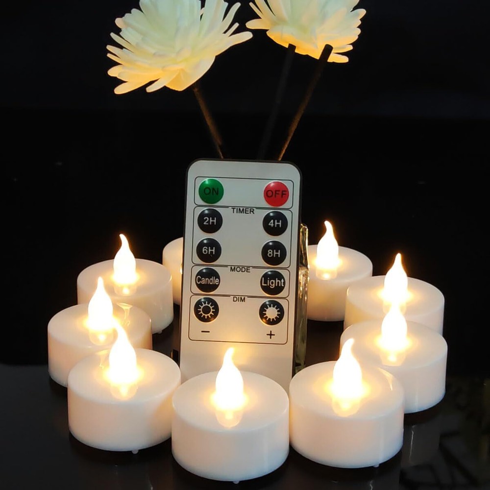 Flameless Led Tea Lights Candle with Remote Control,Long Lasting Battery Oper...