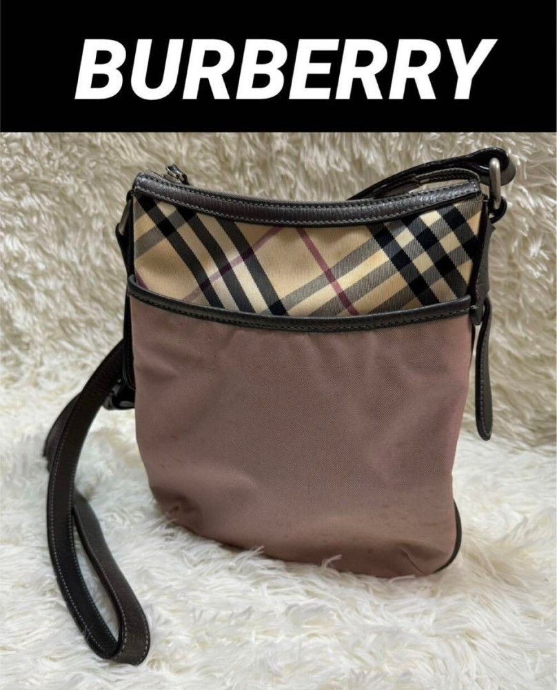 Burberry Shoulder Bag Nova Check Nylon Pink Authentic F10241648