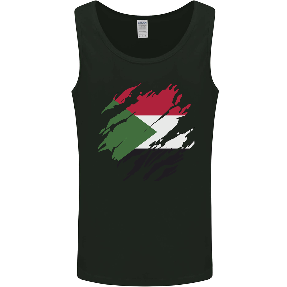 Torn Sudan Flag Sudanese Day Football Mens Vest Tank Top
