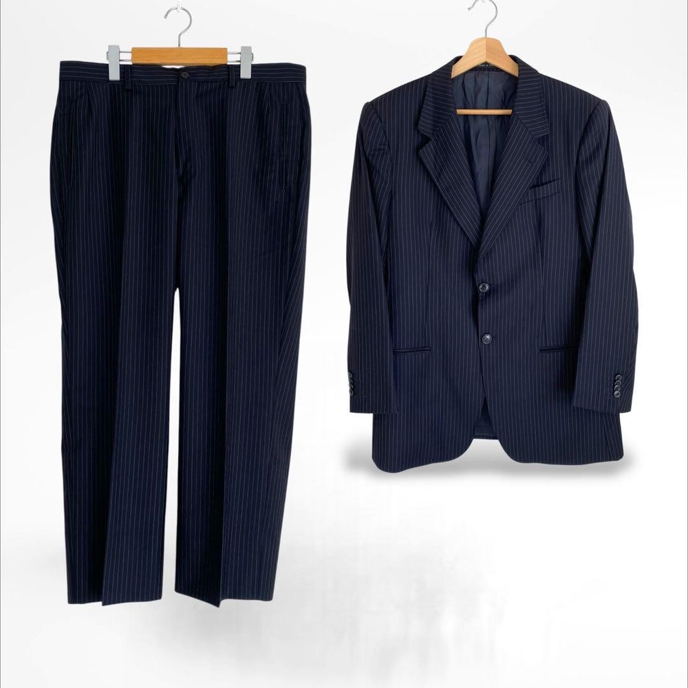 Emporio Armani Men's Striped Suit Size 54 Italy Pre-Owned Formal Wear