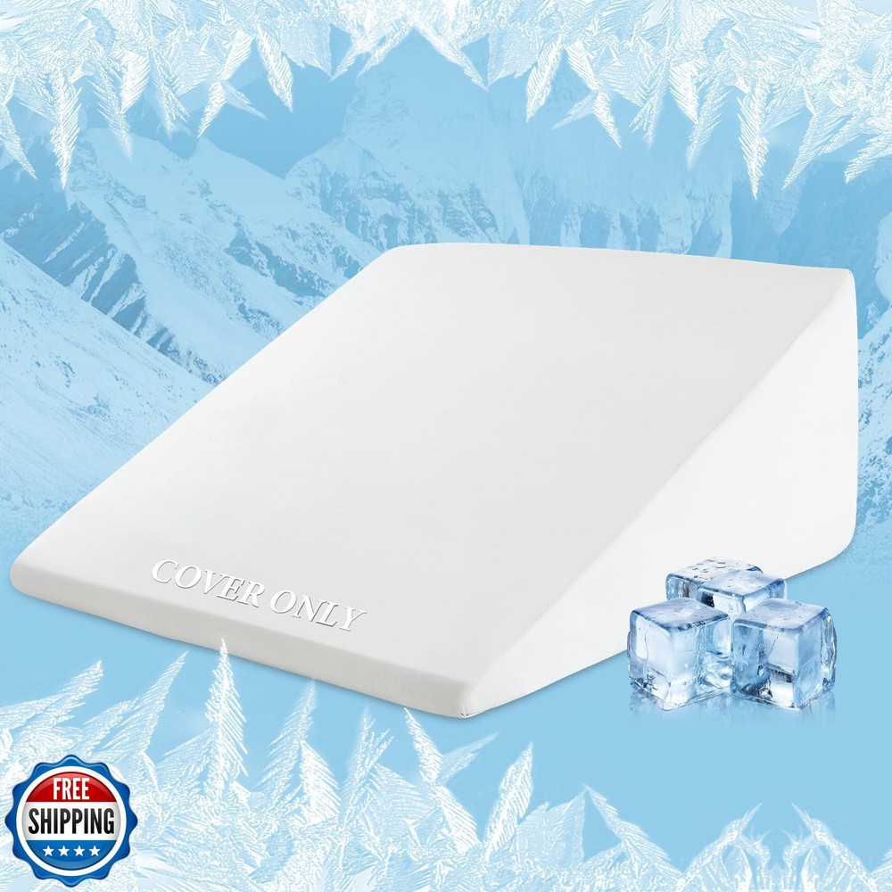 HOMBYS Cooling Bed Wedge Pillow Cover with Q-max 0.4 Soft Breathable Case