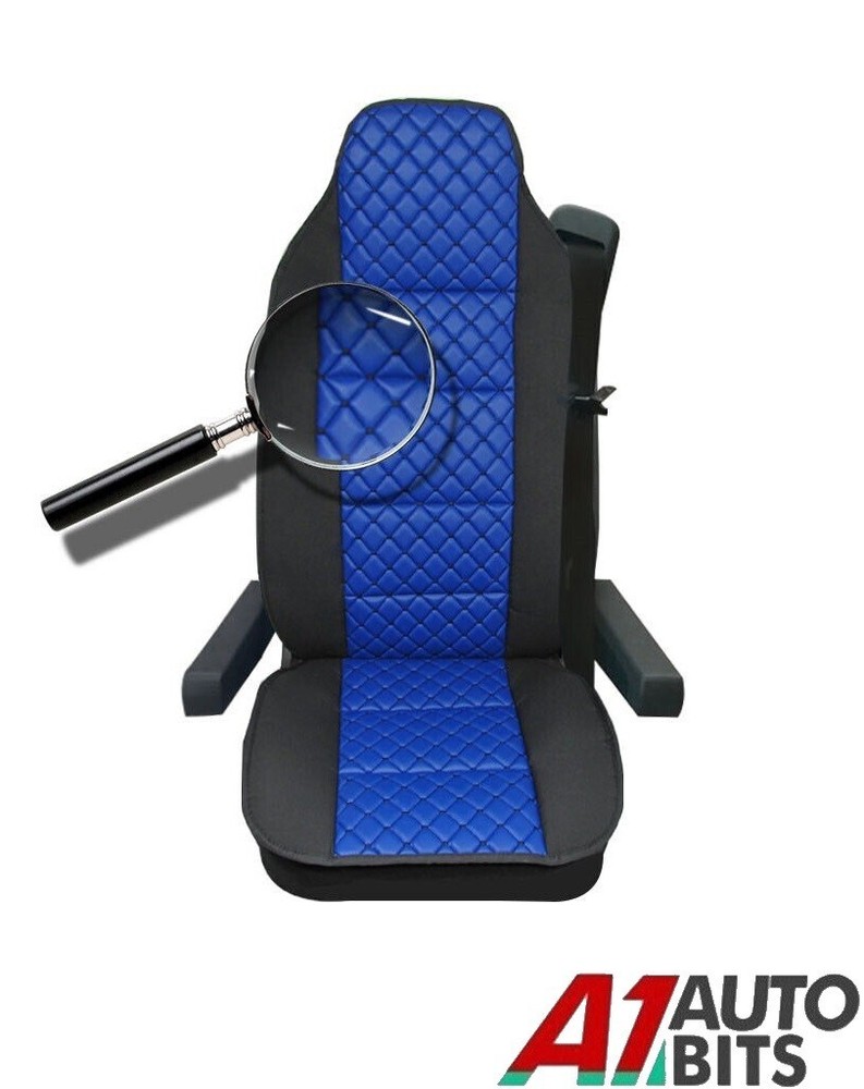 Premium Blue Leatherette & Fabric Seat Cover For Scania R 2009 Truck 2009-2017