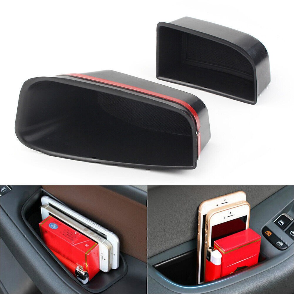 2x Car Front Door Handle Armrest Storage Box Tray Bin Kit For Audi Q5 2009-2016