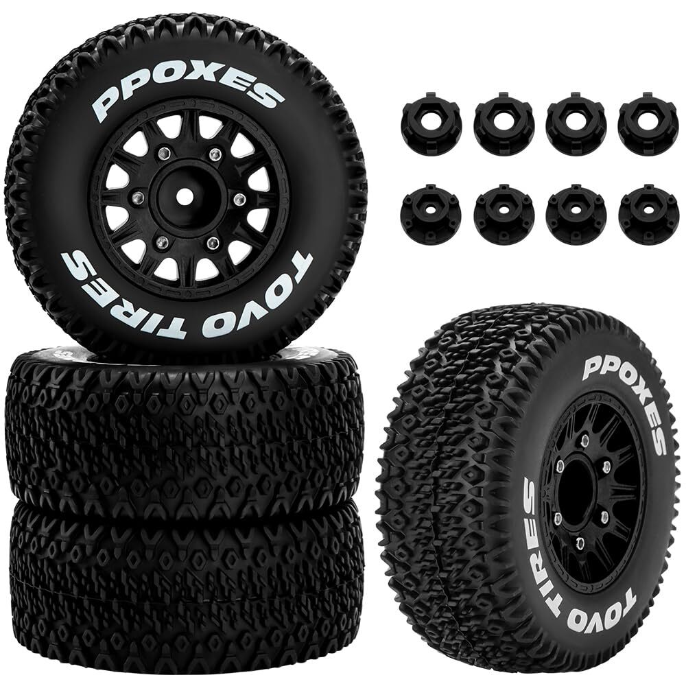 12mm/14mm Hex RC Wheels and Tires RC Truck Tires for 1/10 Slash 2WD 4×4 Arrma...