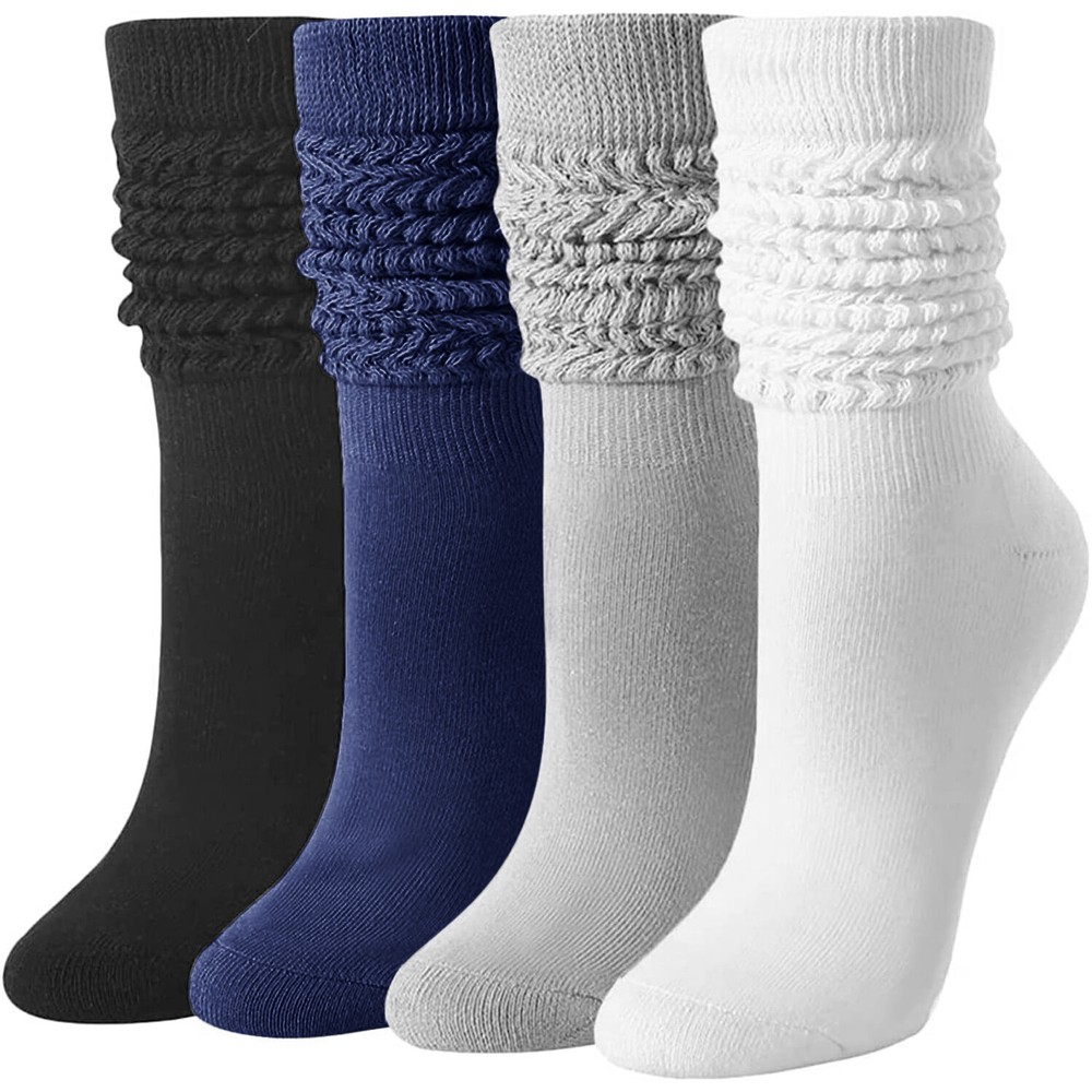 Valentines Day Gift 2Pairs Women Slouch Knit Socks Warm Sock Scrunch  Long Sock-image