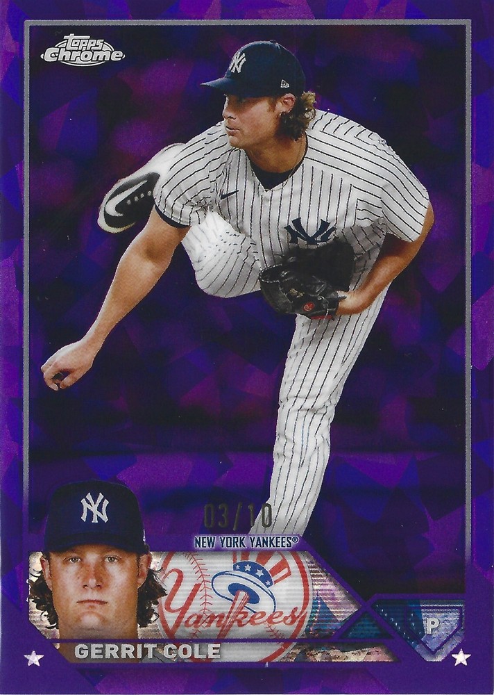2023 Topps Chrome Sapphire Gerrit Cole Gold Parallel 3/10