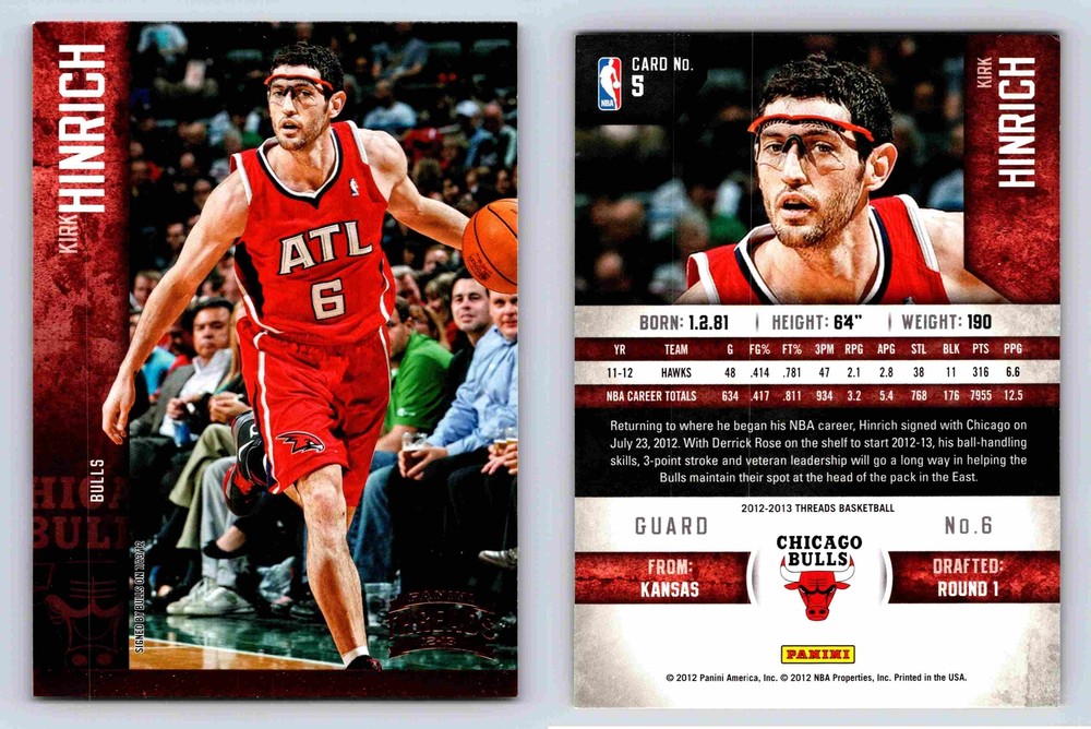 Kirk Hinrich Chicago Bulls Panini 2012-13 Card #5 Basketball Collectible