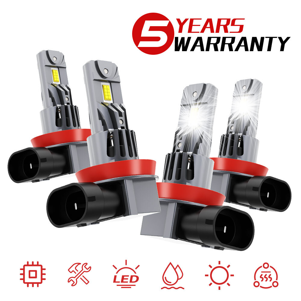 H11 H8 H9 4X LED Headlight Kit Bulb 150W 30000LM Dual Hi-Lo Beam Pure White Lamp