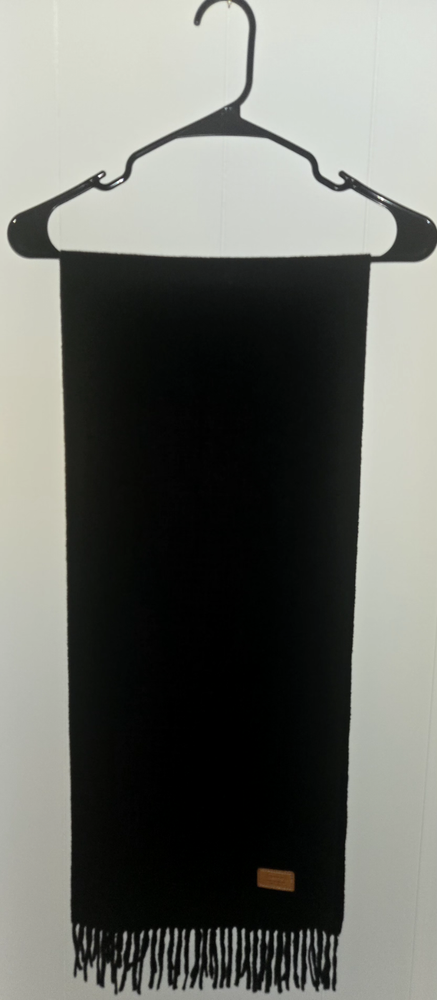 Coach Solid Black 100% Cashmere Scarf 62x12 - Luxe & Soft