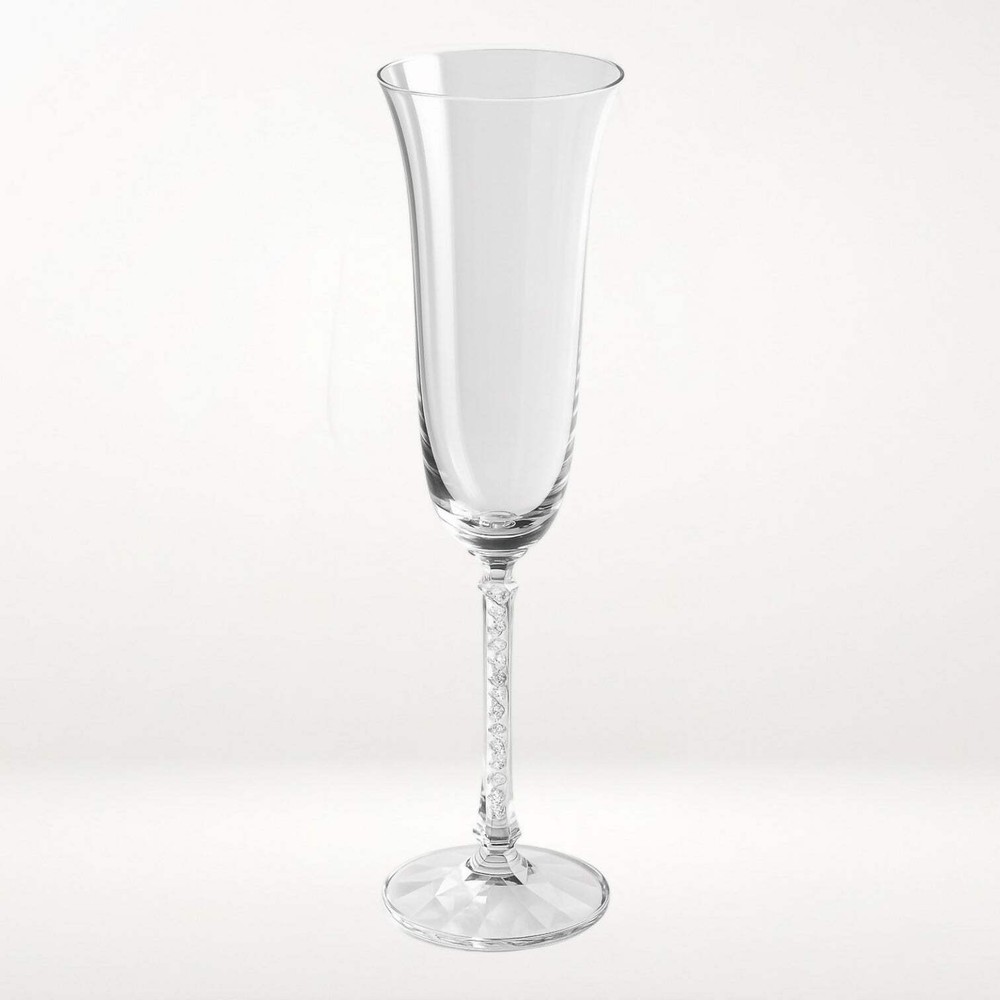 Amlong Crystal Champagne Flutes with Diamond Stems | Set of 2 | Excellent Condit