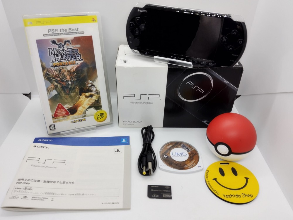 Sony PSP 3000 Piano Black Gaming Console with Original Box and Charger Region Free Playstation Portable System