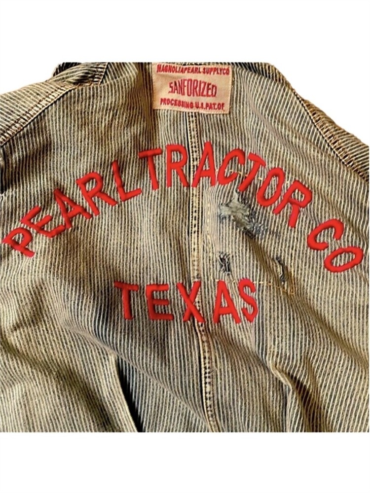 FLASH SALE! MAGNOLIA PEARL COLLECTOR RARE!  PINSTRIPE PEARL TRACTOR TEXAS COAT-image