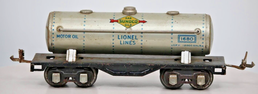 Lionel Lines 1680 Pre-War Sunoco Tanker O Gauge Train Car